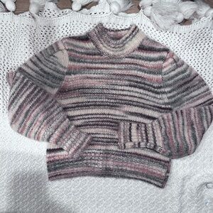 Veronica Beard Pink and Gray Cowl Neck Sweater 70%alpaca large